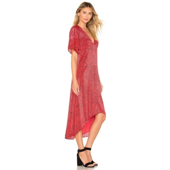 NWT HOUSE OF HARLOW 1960 x REVOLVE Alonza Hi Low Midi Dress Pink Swirl, Size XXS - Picture 6 of 11